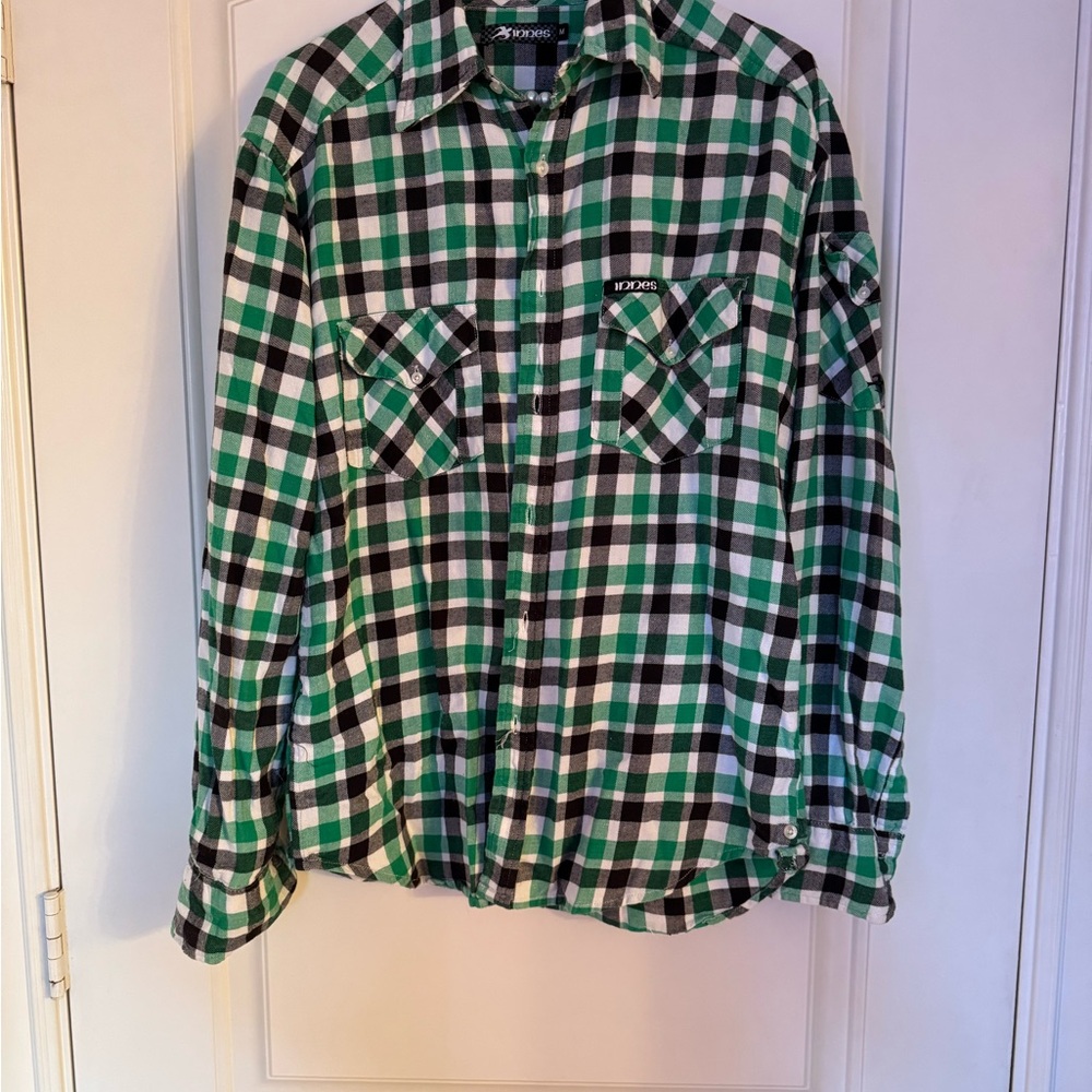 Green and Black Checkered Men's Shirt